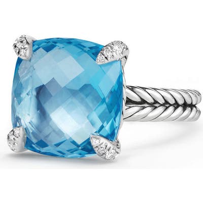 David Yurman Chatelaine Ring With Semiprecious Stone & Diamonds