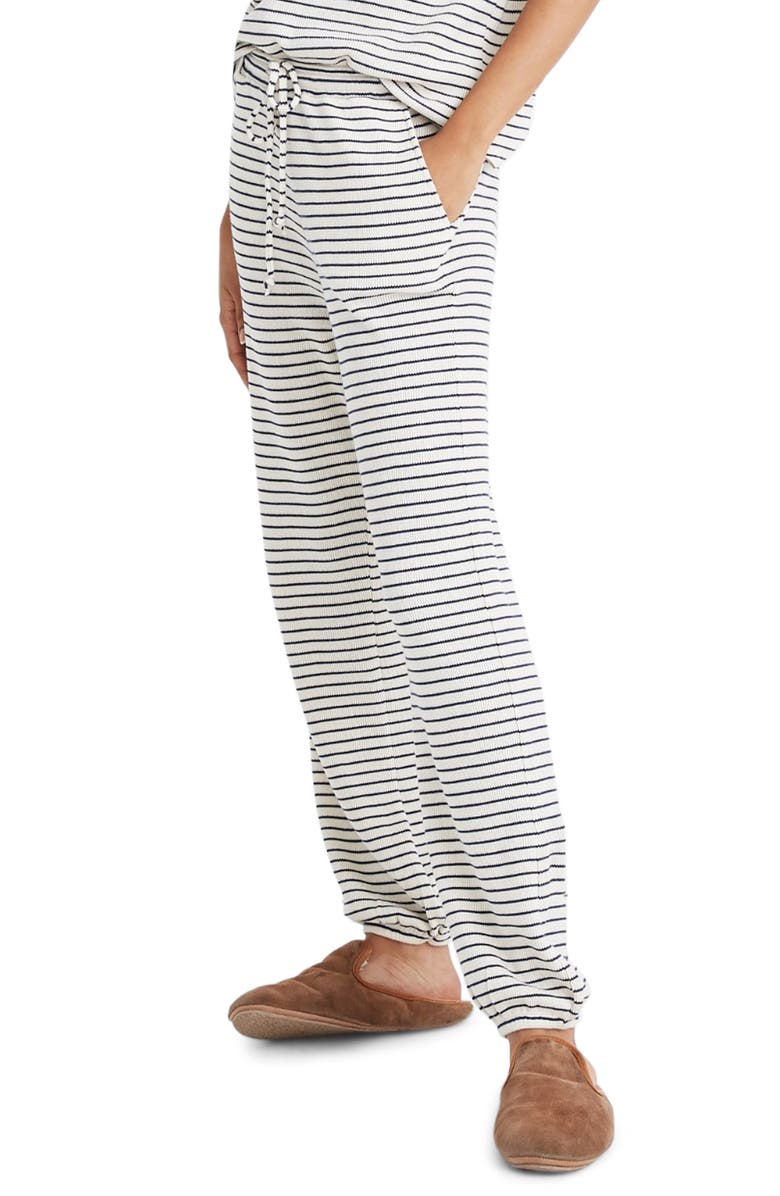 Madewell Stripe Waffle Knit Pajama Pants, Alternate, color, 