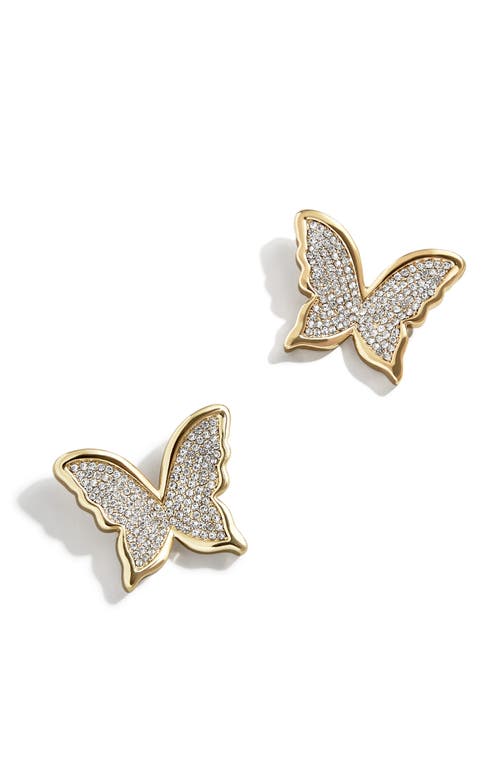 BaubleBar Pavé Butterfly Stud Earrings in Gold/Multi at Nordstrom