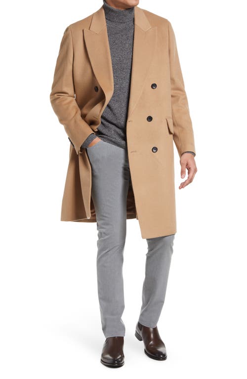 Thomas Wool & Cashmere Over Coat in Camel