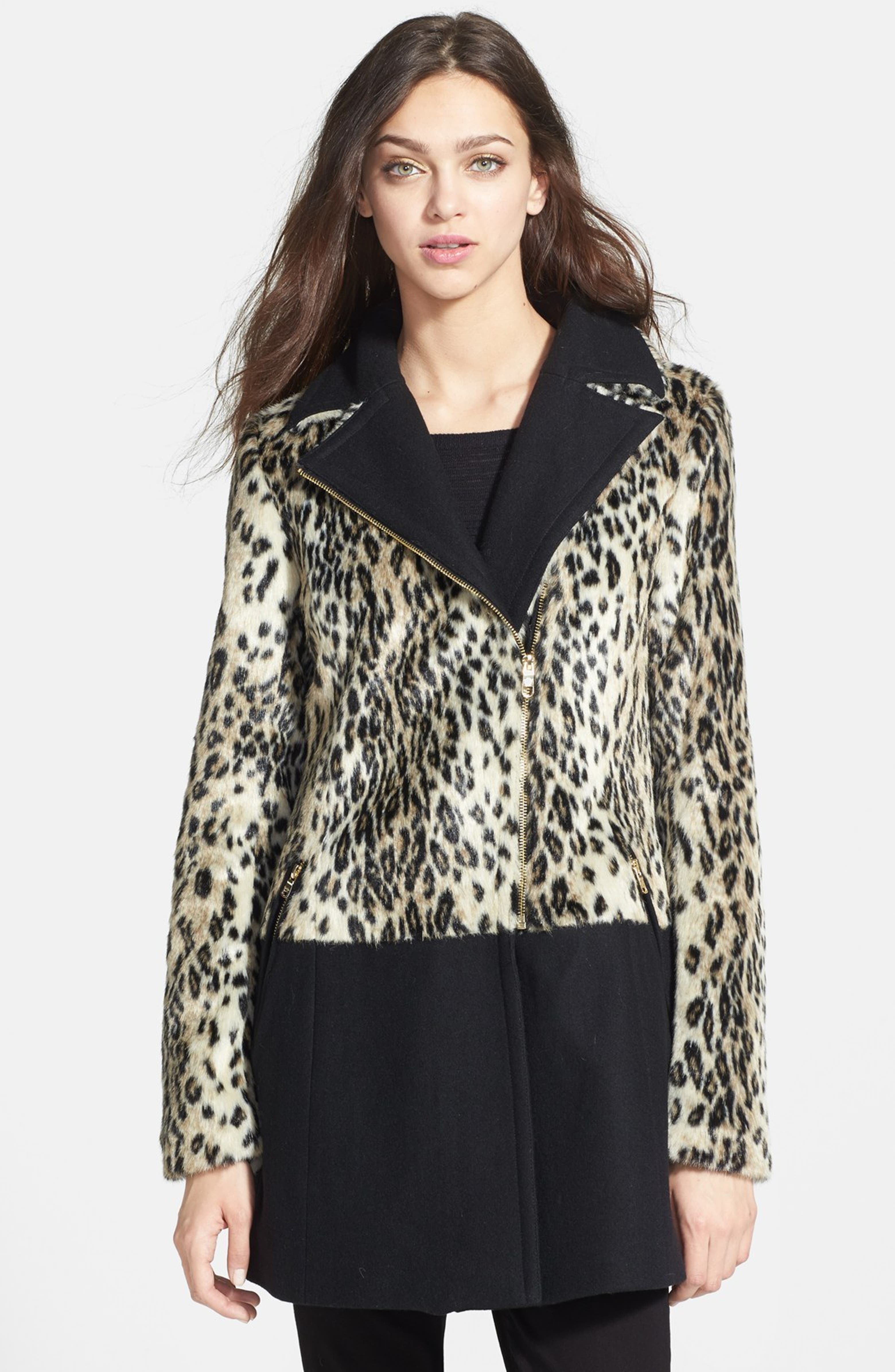 Jessica Simpson Faux Fur & Wool Blend Coat (Online Only) | Nordstrom