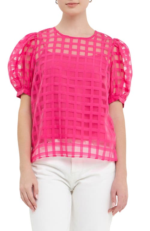 English Factory Windowpane Sheer Top at Nordstrom,