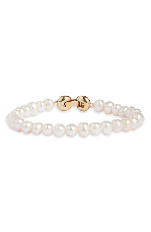 Shop Jenny Bird Noa Beaded Freshwater Pearl Bracelet In Gold/pearl