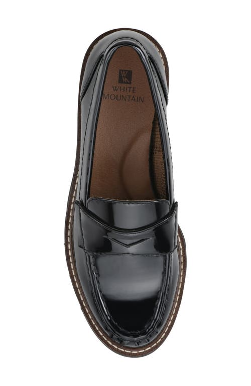 White Mountain Footwear Gunner Lug Sole Platform Loafer In Black/patent