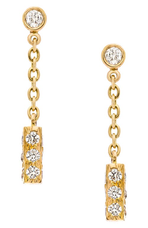Sethi Couture Mini Diamond Bar Drop Earrings In Gold