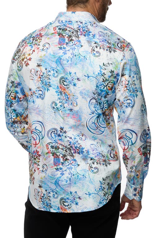 Shop Robert Graham Apex Classic Fit Paisley Cotton Button-up Shirt In Blue Multi