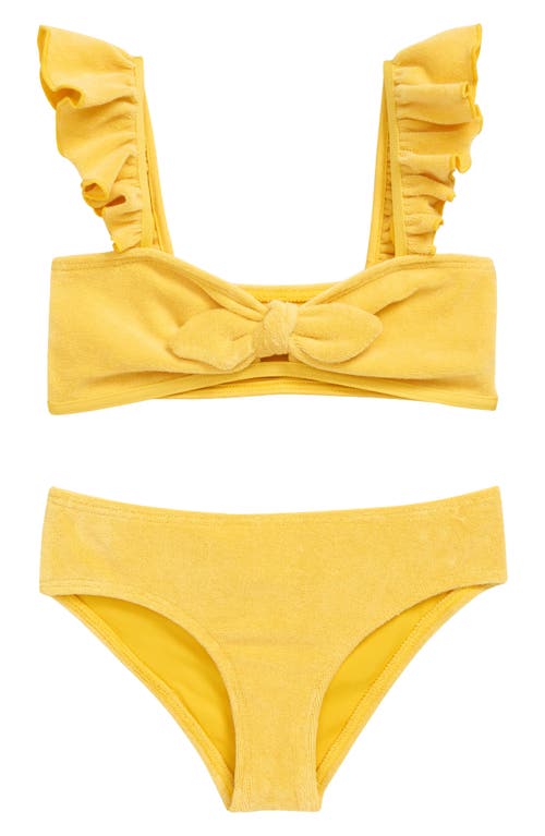 Zimmermann Kids' Clover Tie Front Two-Piece Swimsuit in Yellow Poppy