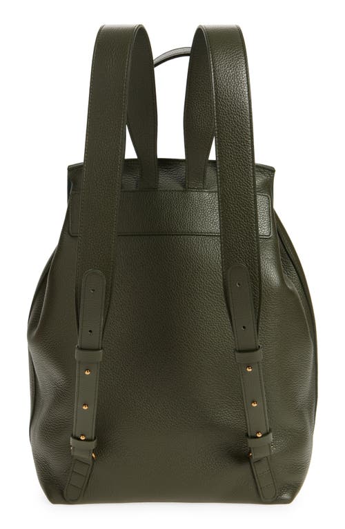 Shop Mansur Gavriel Classic Leather Backpack In Seaweed