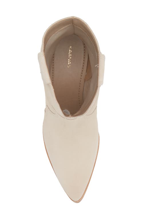 Kaanas Porto Pointed Toe Western Boot In Stone
