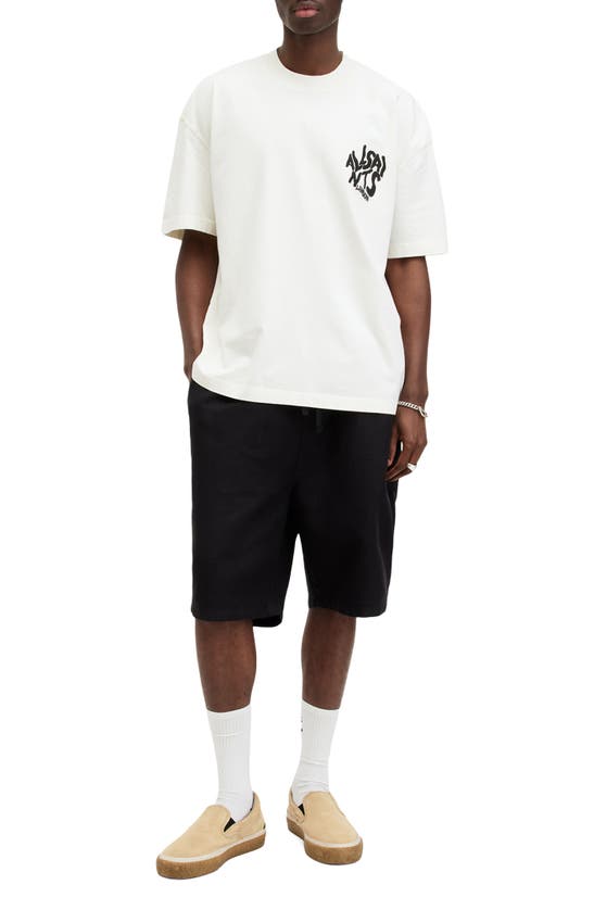 Allsaints Mens Ashen White Orlando Logo-print Relaxed-fit Organic-cotton T-shirt In Ashen White