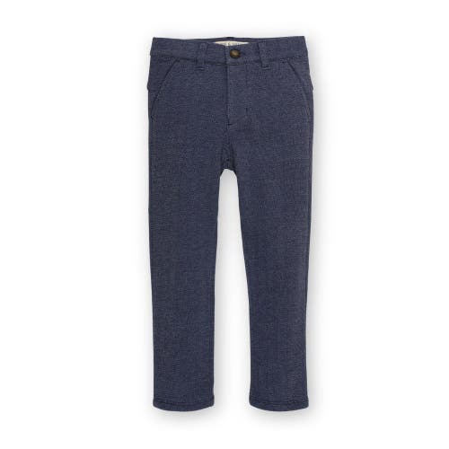 Hope & Henry Boys' Fleece Suit Pant, Kids In Navy Herringbone