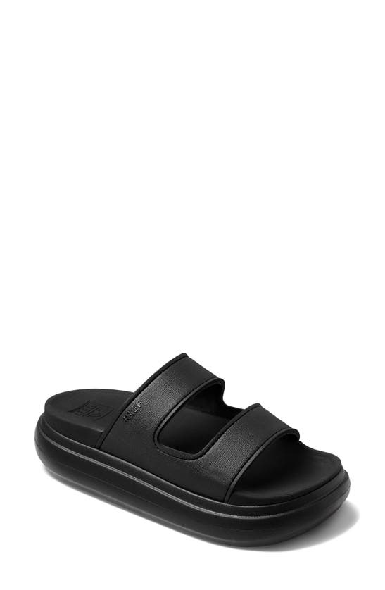 Shop Reef Bondi Platform Slide Sandal In Black/ Black