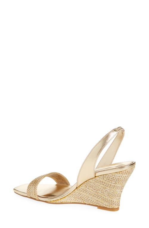 Shop Lilly Pulitzer ® Carla Slingback Wedge Sandal In Gold Metallic