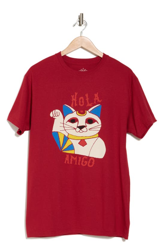 Shop Altru Hola Amigo Cotton Graphic T-shirt In Dark Red