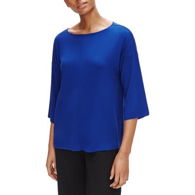Eileen Fisher Bateau Neck Top, Blue