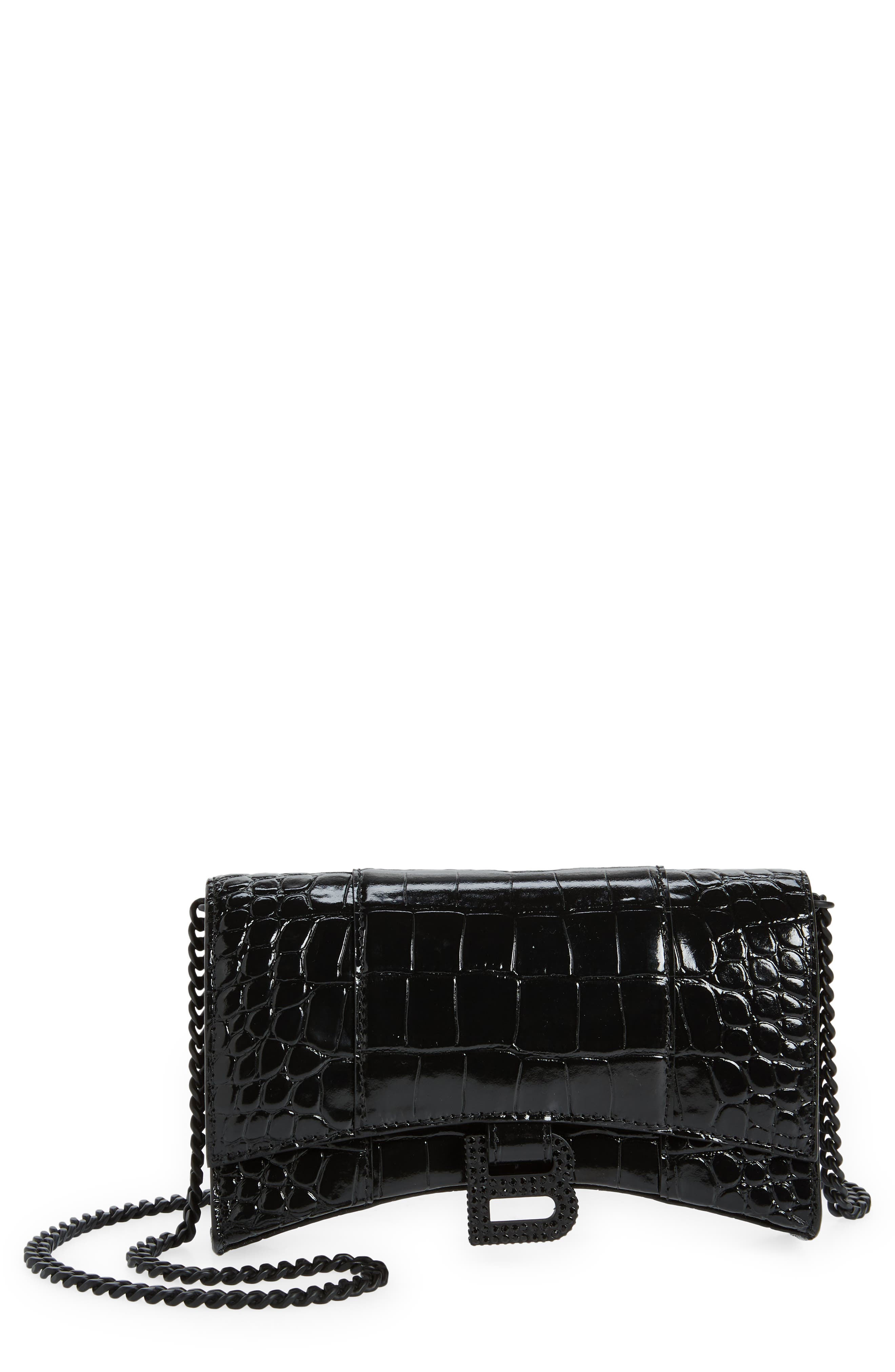 Balenciaga wallet in crocodile print leather