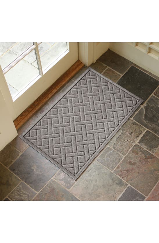 Shop Bungalow Flooring Waterhog Lattice Floor Mat In Medium Gray