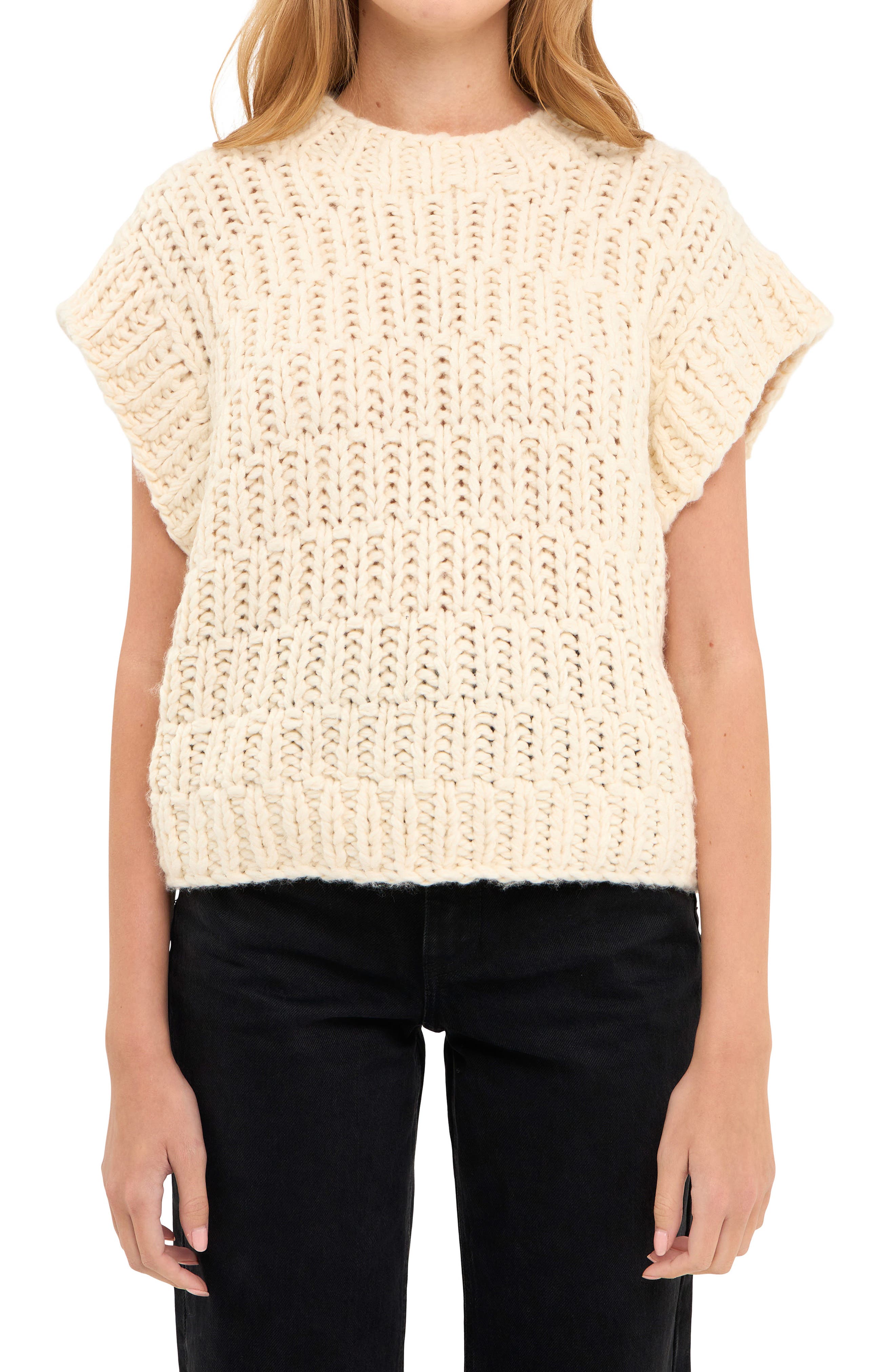 English Factory Chunky Cap Sleeve Sweater Nordstrom