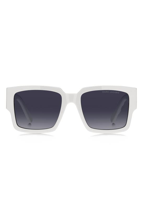 Marc Jacobs 55mm Square Sunglasses In White Black/ Grey Shaded