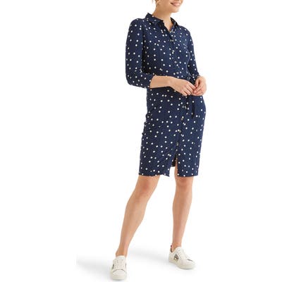 Petite Boden Tara Jersey Shirtdress, Blue