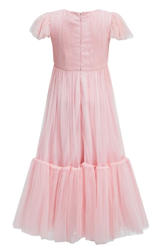 Shop Bardot Junior Kids' Kaia Tulle Maxi Dress In Pink Mist