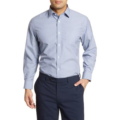 Nordstrom Shop Smartcare Traditional Fit Stripe Dress Shirt - Blue