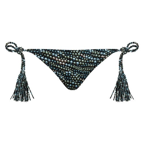 Vilebrequin Pearl Jersey Rope Tresses Mini Brief Bikini Bottom In Noir