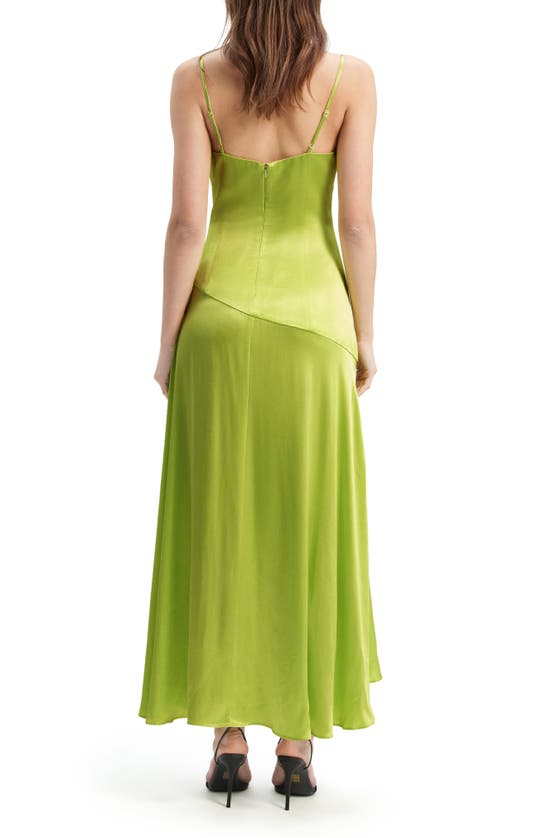Shop Bardot Sorella Ruffle Cocktail Midi Dress In Lime