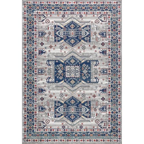 Jonathan Y Modern Persian Vintage Medallion Area Rug In Blue/light Grey