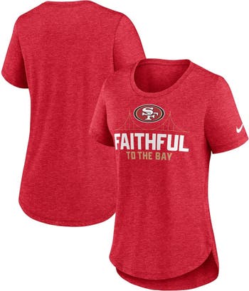 Nike Women's Nike Heather Scarlet San Francisco 49ers Local Fashion  Tri-Blend T-Shirt