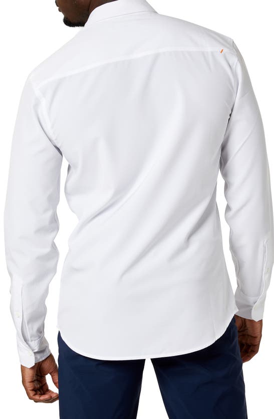 Shop Kenneth Cole Solid Stretch Button-up Sport Shirt In White