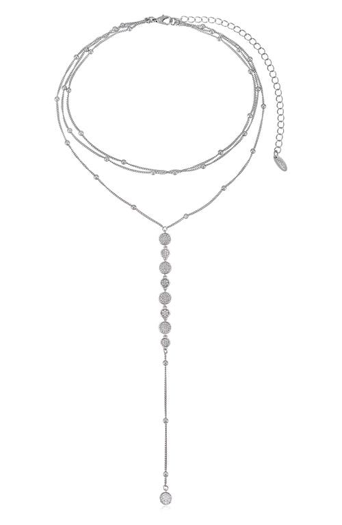Ettika Triple Layer Y-Necklace in Silver at Nordstrom