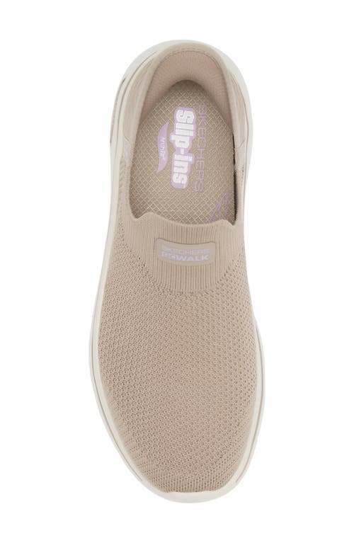 Shop Skechers Go Walk Arch Fit 2.0 Slip-on Sneaker In Taupe/lavender