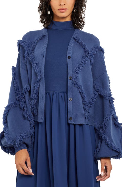 Diamond Fringe Cardigan in Oceanic
