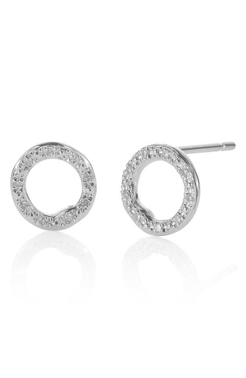 Monica Vinader Riva Diamond Circle Stud Earrings in Silver at Nordstrom