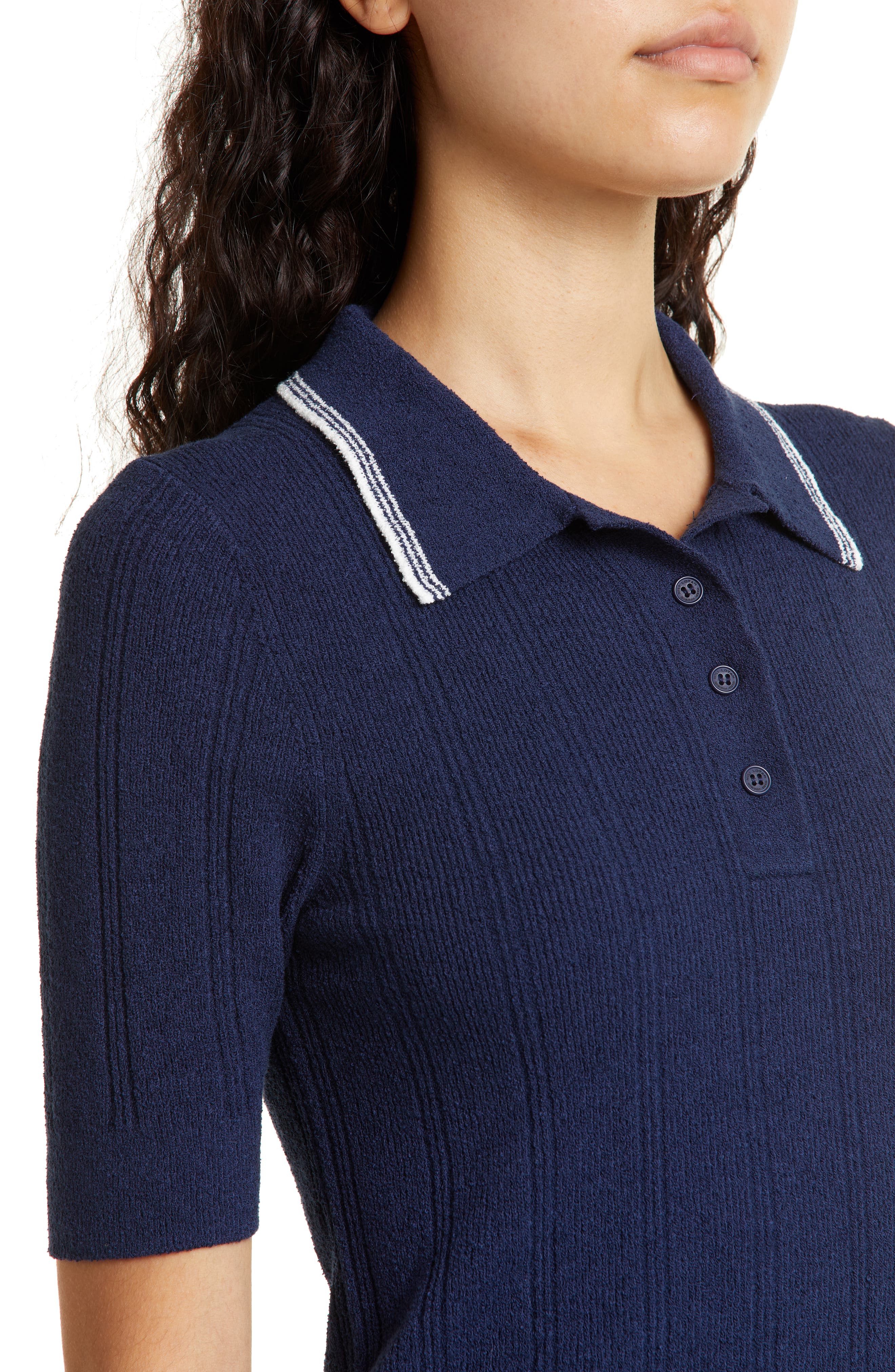 short sleeve polo sweater women's