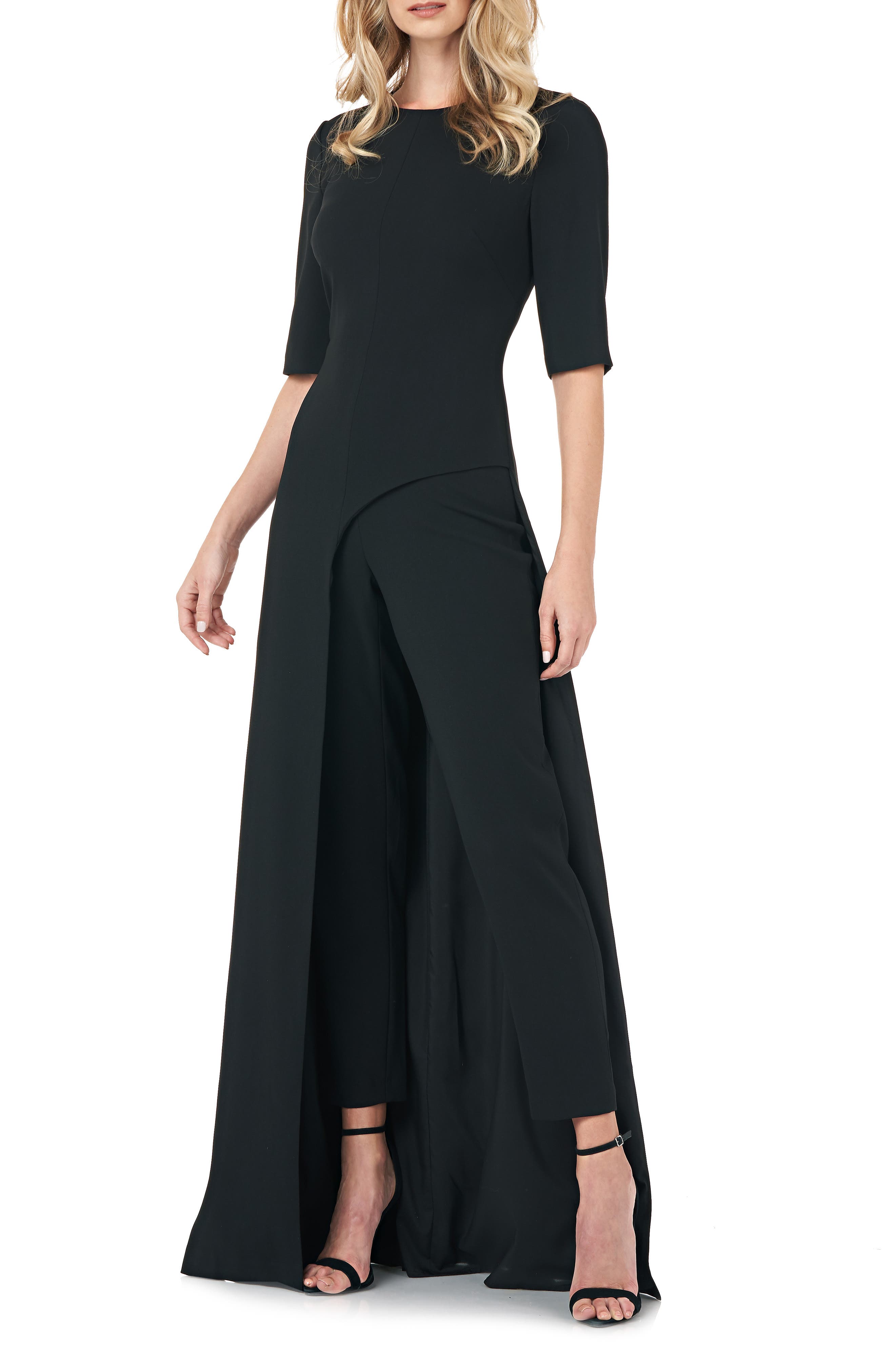 dressy black jumpsuit with sleeves