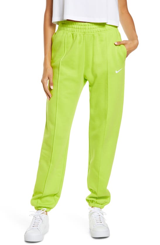 Nike Sportswear Essential Fleece Pants In 321 Atomic Green/ White