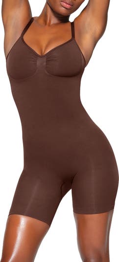 Buy SKIMS Brown Everyday Sculpt Mid-Thigh Bodysuit for Women in Saudi
