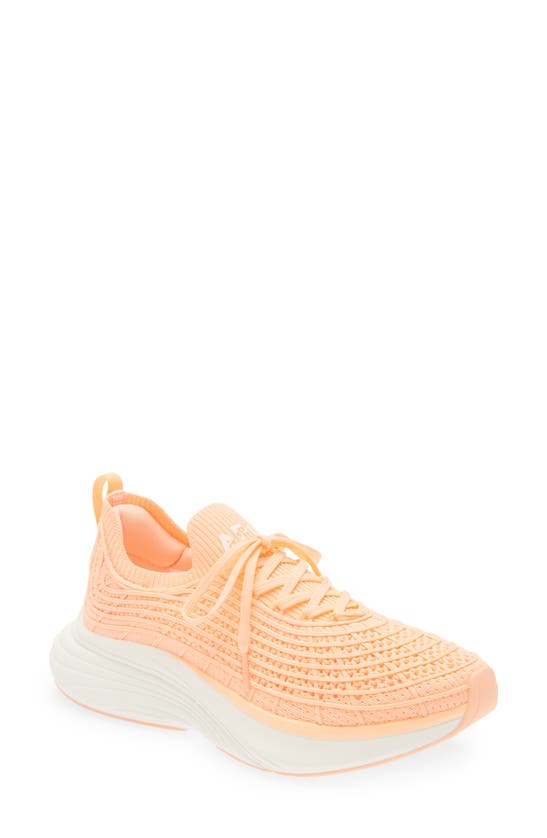 Apl Athletic Propulsion Labs Techloom Zipline Running Shoe In Neon Peach / White