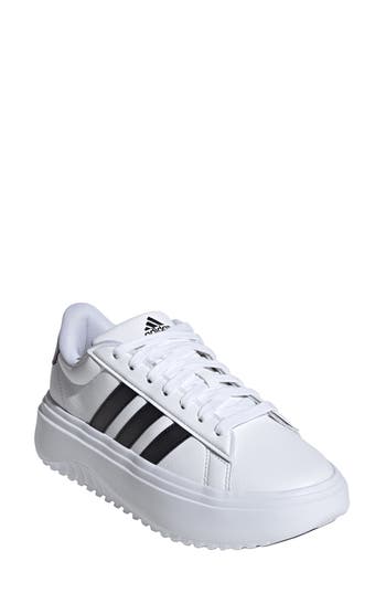 Shop Adidas Originals Adidas Grand Platform Sneaker In White/black/black