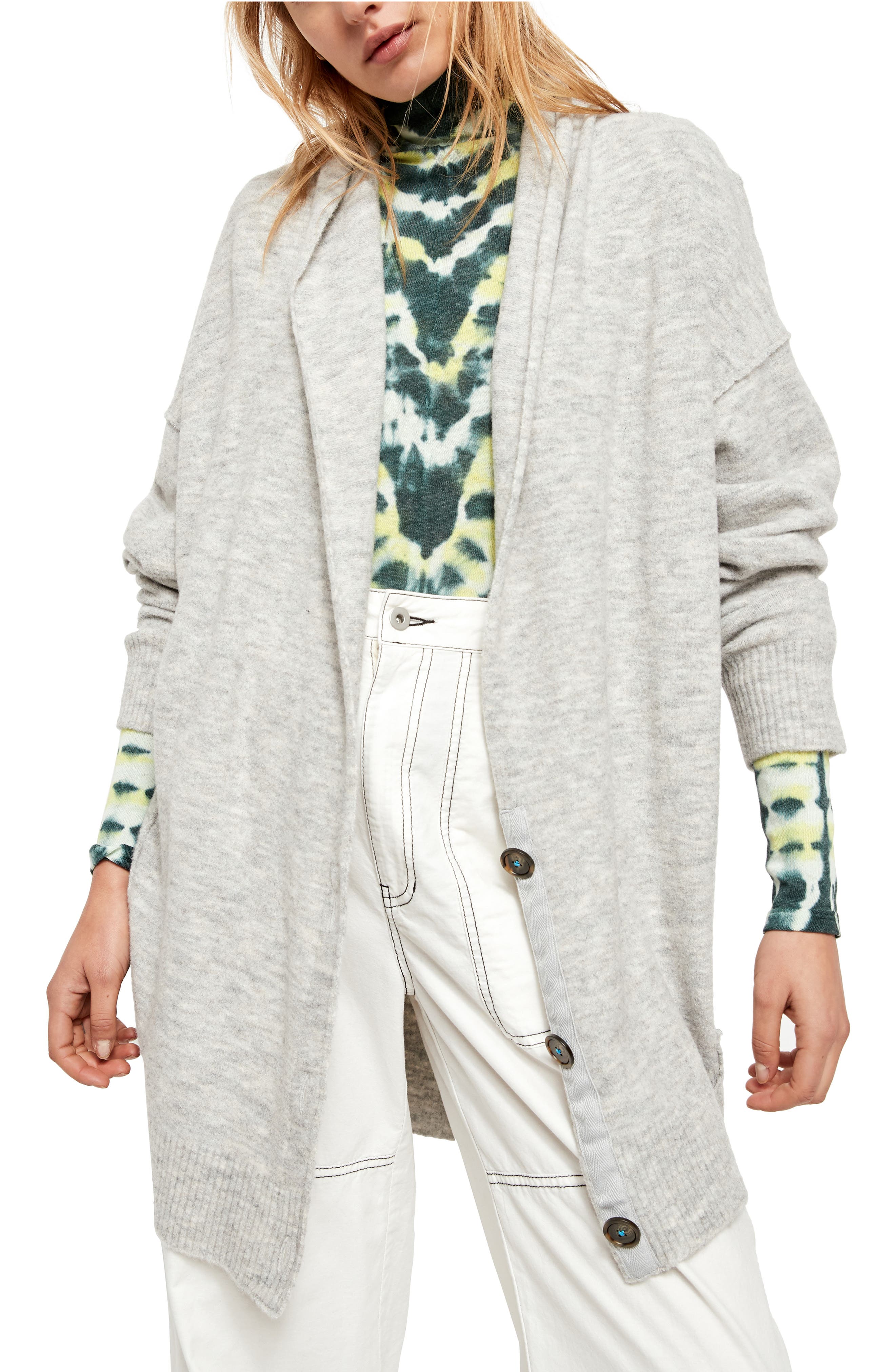 free people black cardigan