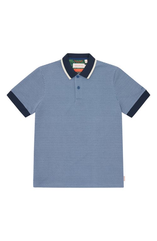 Sealskinz Ingworth Moon Print Polo In Royal Blue/cream