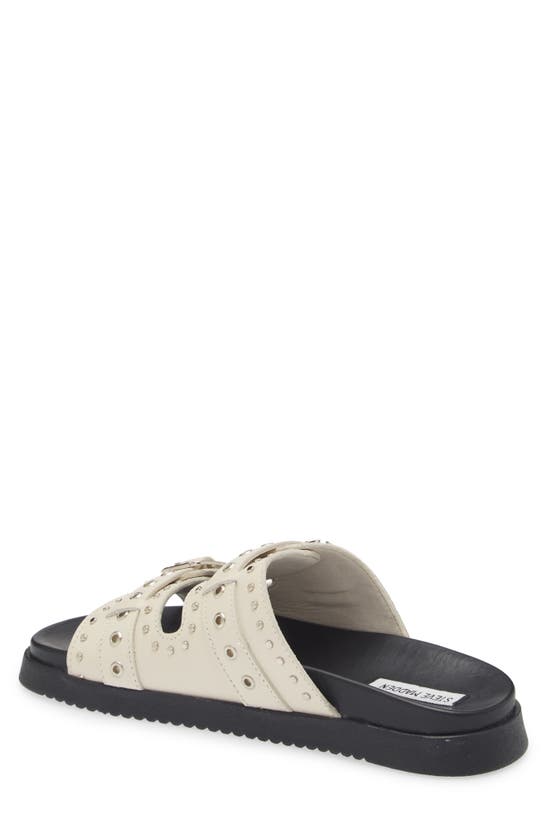 Steve Madden Women's Melanie Slip On Buckled Slide Sandals In Bone Leather