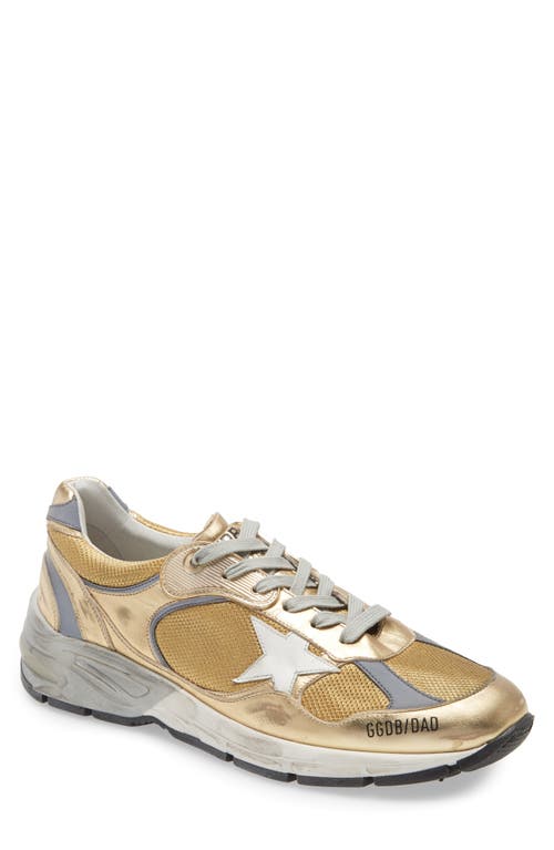 Golden Goose Dad-star Metallic Sneaker In Gold/white