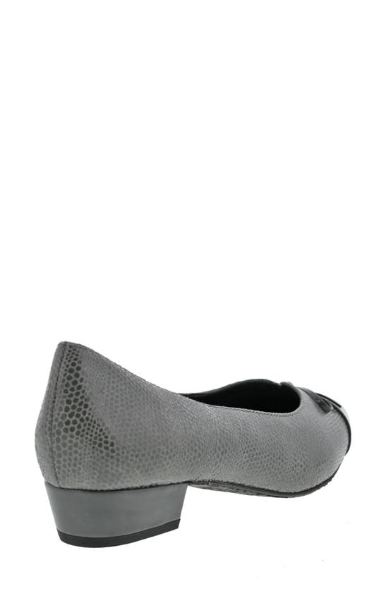 Shop Ros Hommerson Tawnie Bow Cap Toe Pump In Grey Print Pat Leather