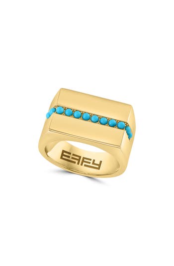 Effy Turquoise Trim Ring In Gold