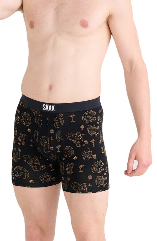 Shop Saxx Ultra Super Soft Relaxed Fit Boxer Briefs In Protect The Nuts- Black
