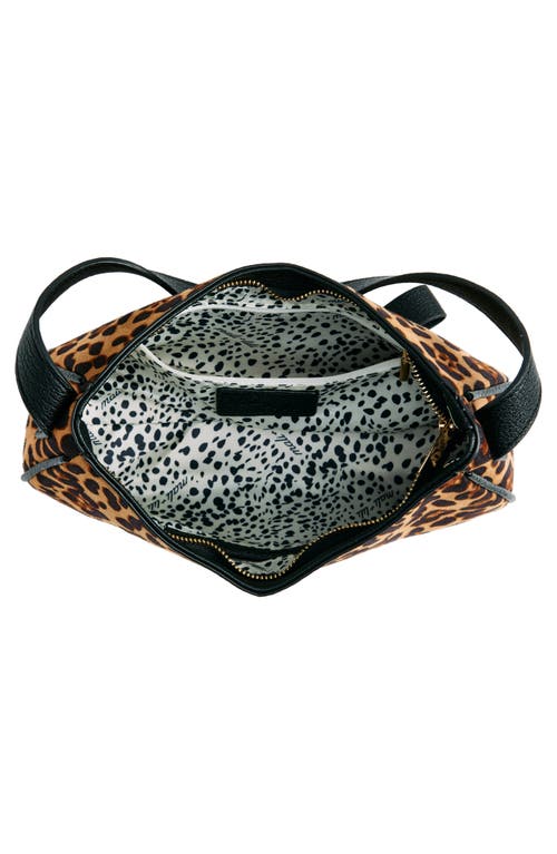 Mali + Lili Marissa Bow Leopard Recycled Vegan Leather Shoulder Bag In Tan/leopard
