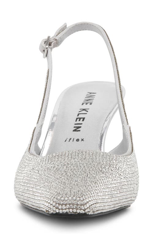 Shop Anne Klein Rosel Slingback Pump In Silver Crystal